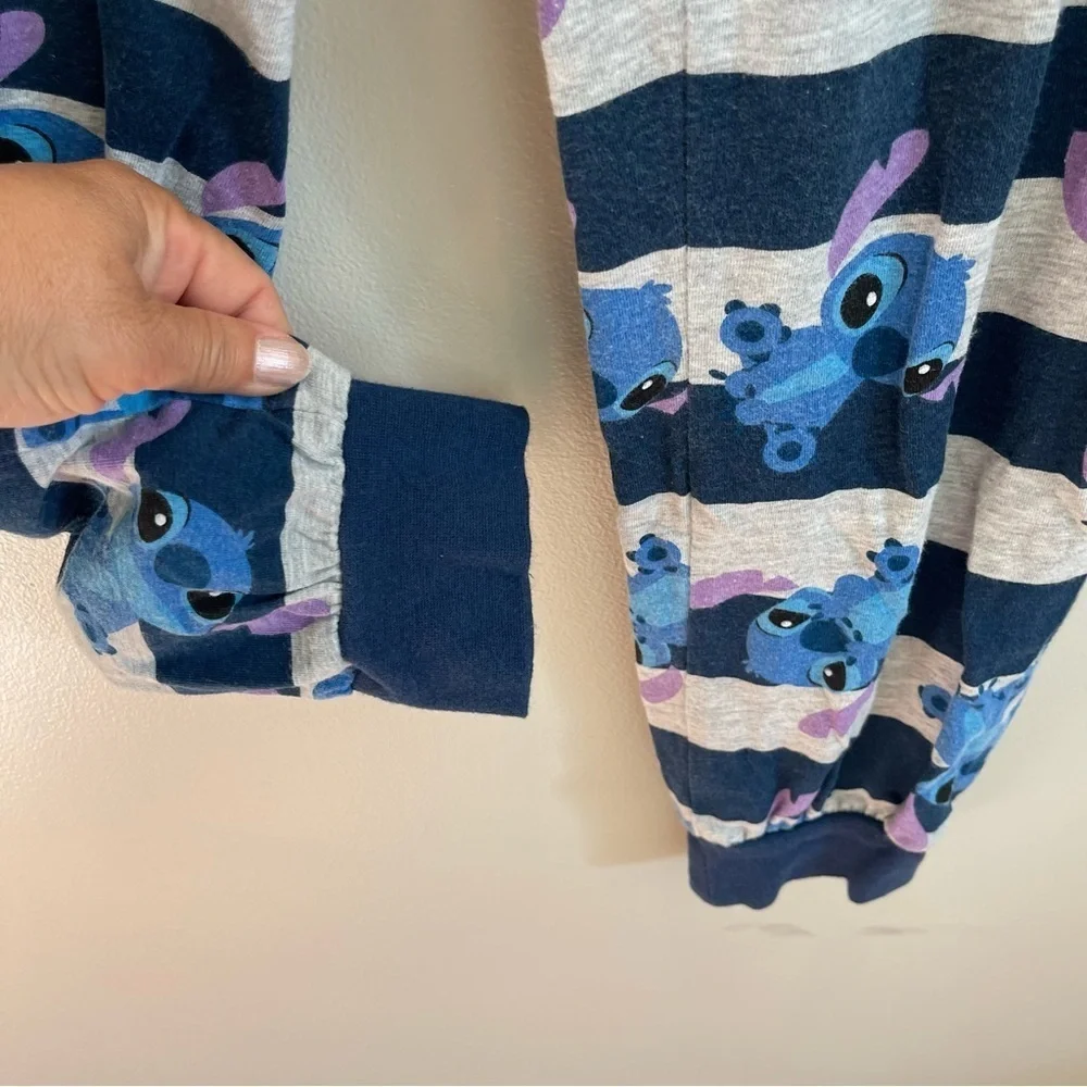 Disney Lilo & Stitch Allover Print Womens Joggers Blue Gray Striped Small - Picture 7 of 10